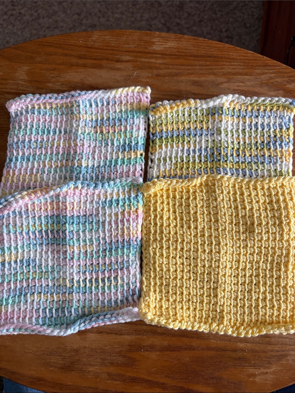 Handmade Pastel & Yellow Wash Cloth Set - Soft Cotton